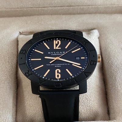 Bulgari Carbongold Via Condotti, Com Caixa e com documentos (2014) ref. BB40CL